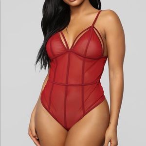 Sexy Strappy Red Bodysuit
